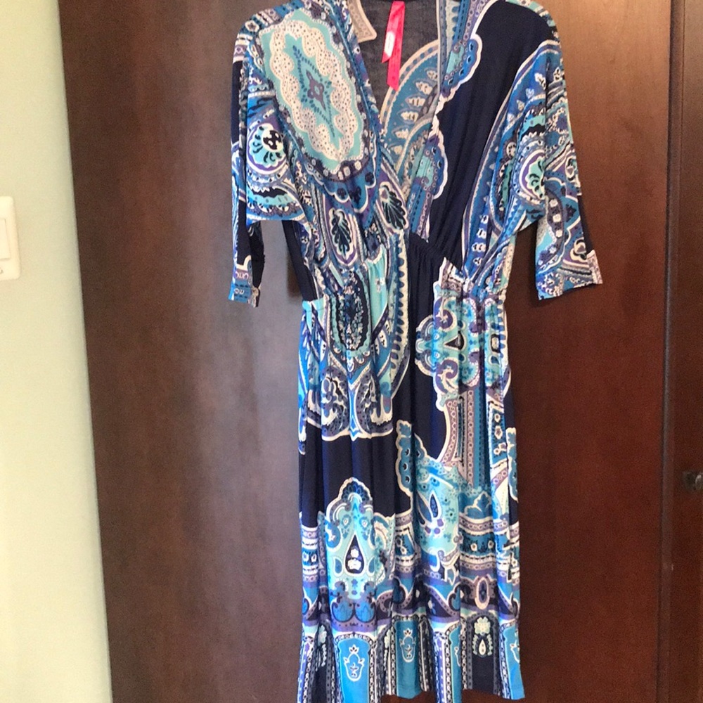 Cristinalove Blue Paisley Dress